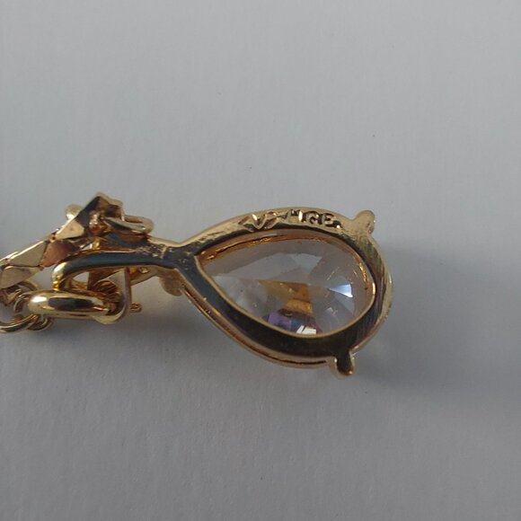 Vargas H.G.E. Faux Diamond Tear Drop Necklace Vintage 1940's 17 Inches - Picture 6 of 11
